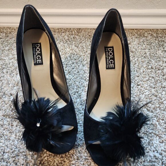 Dolce by mojomoxy feather heels size 7.5 - Picture 1 of 4